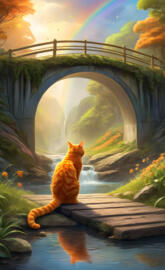 Evan crossing the rainbow bridge