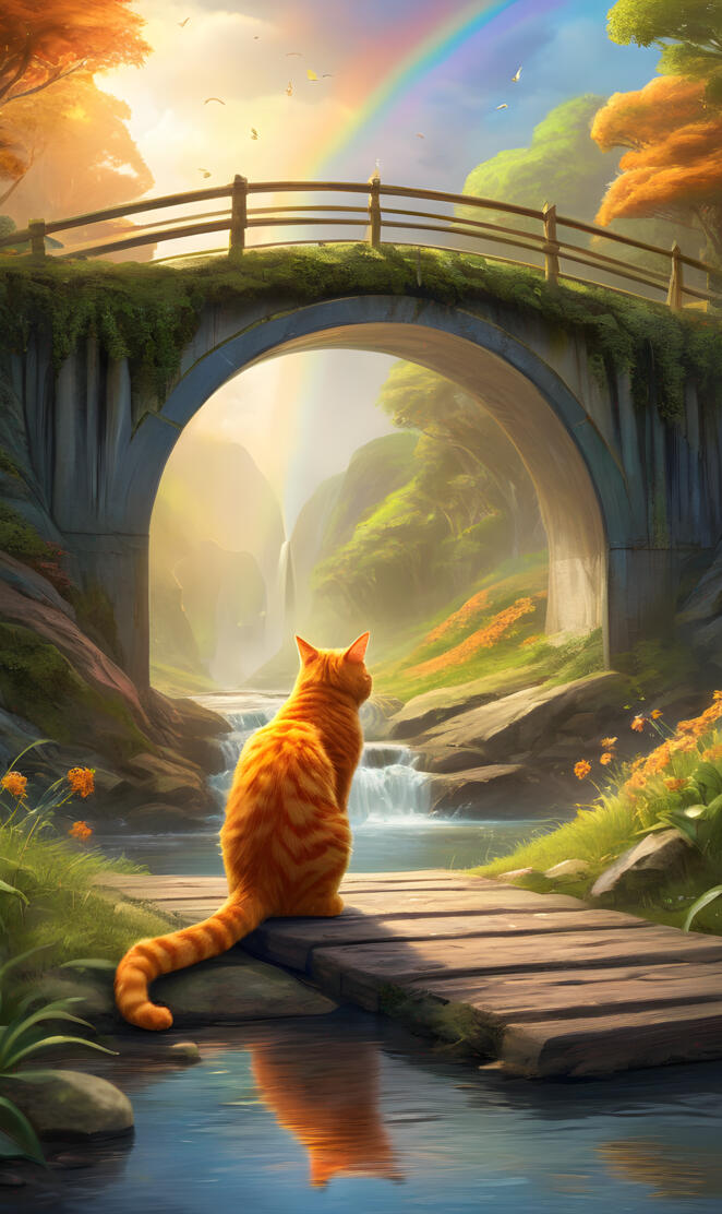 Evan crossing the rainbow bridge