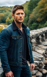 Dean Winchester on stone bridge