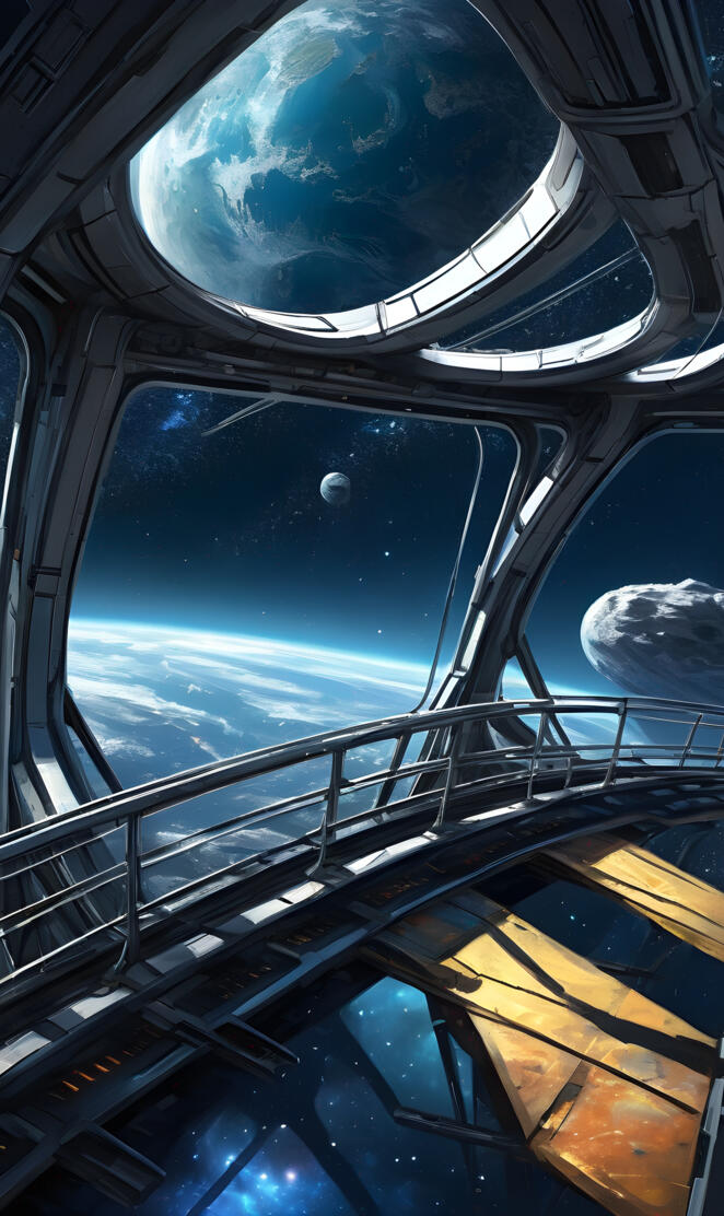 Spaceship View Over Worlds