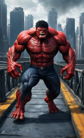 Red Hulk Venom claws on a bridge..ehh