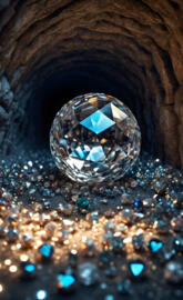 a round mirror with many small bubbles