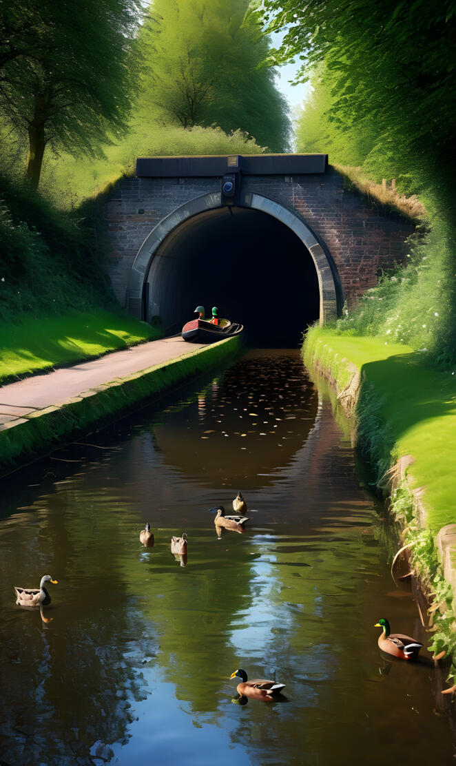 a group of ducks swimming in a river