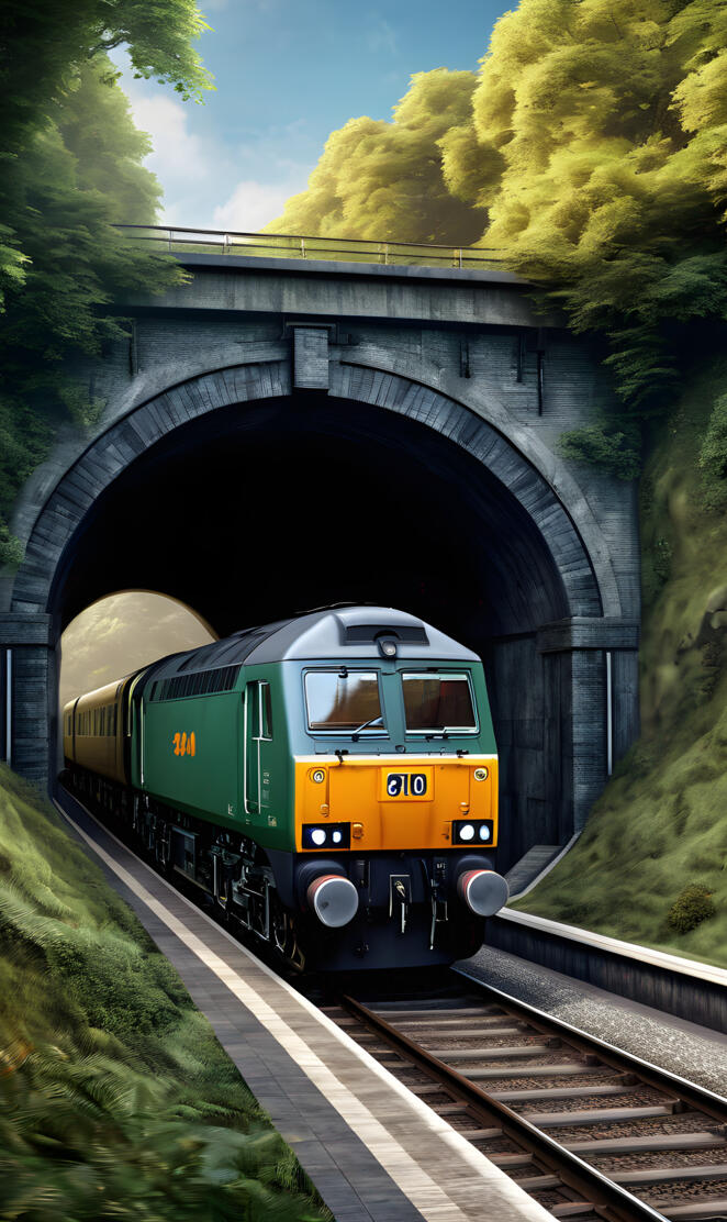 a train going through a tunnel