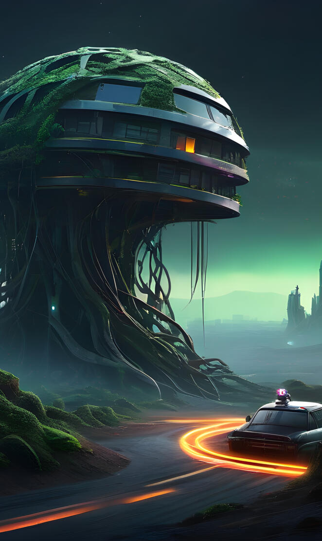 a car driving through a tunnel