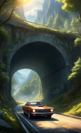 car driving in the mountains