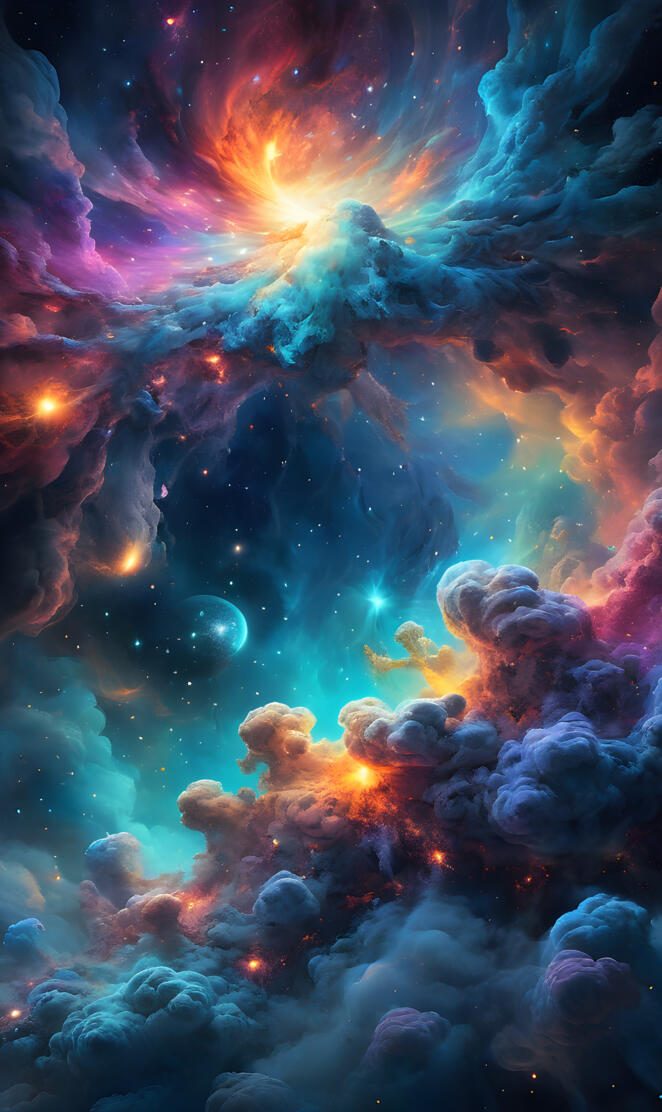 a colorful nebula in space