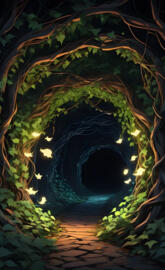 a tunnel with plants around it