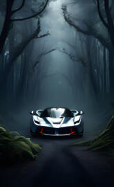 a car parked in a dark tunnel