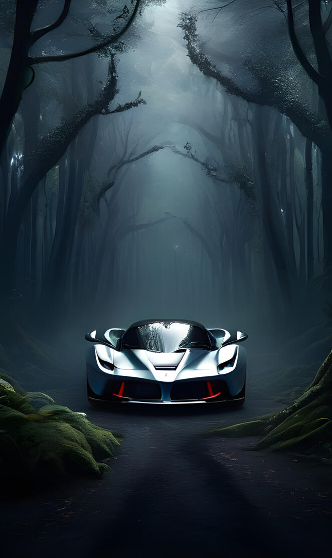 a car parked in a dark tunnel