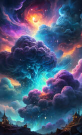 a large group of clouds in the sky