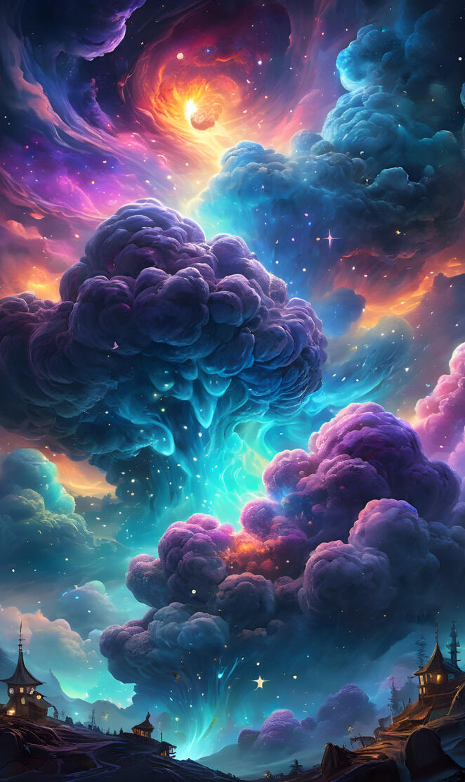 a large group of clouds in the sky