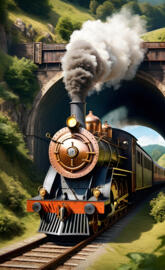 a train travels down the tracks