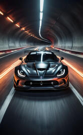 Black Viper GTSR driving through a Tunnel