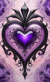a purple and black design