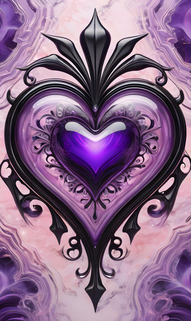 a purple and black design