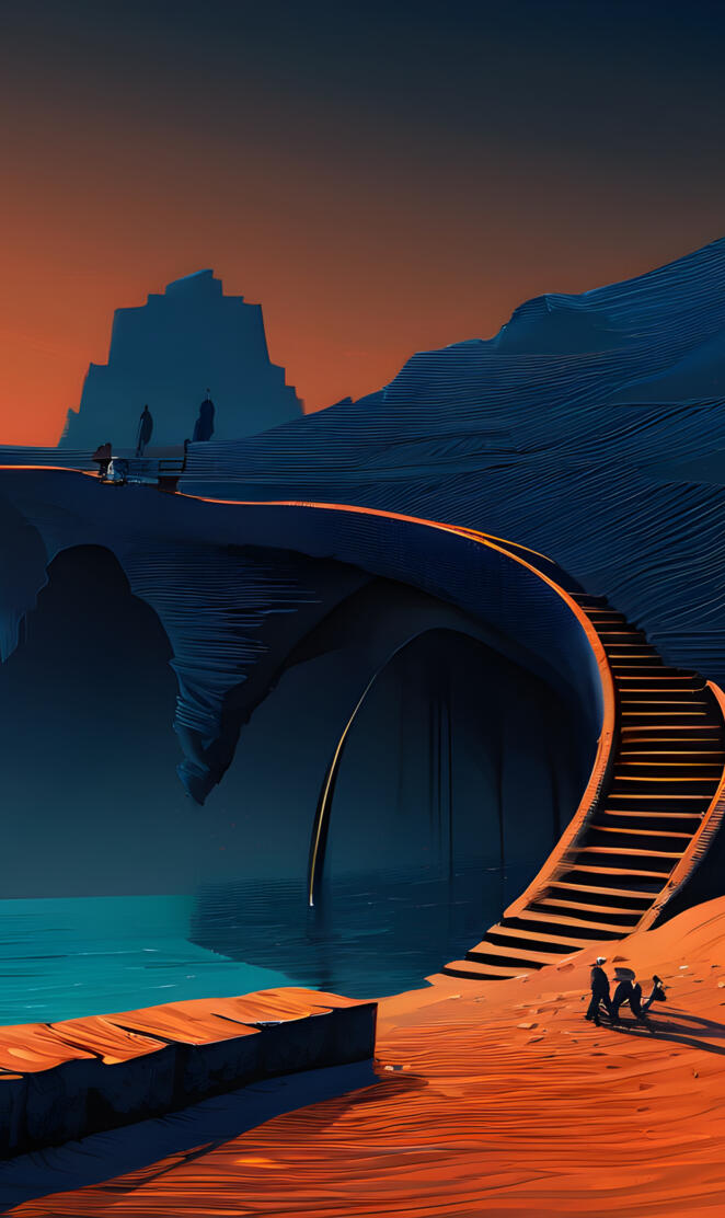 a large circular tunnel with a body of water in the middle