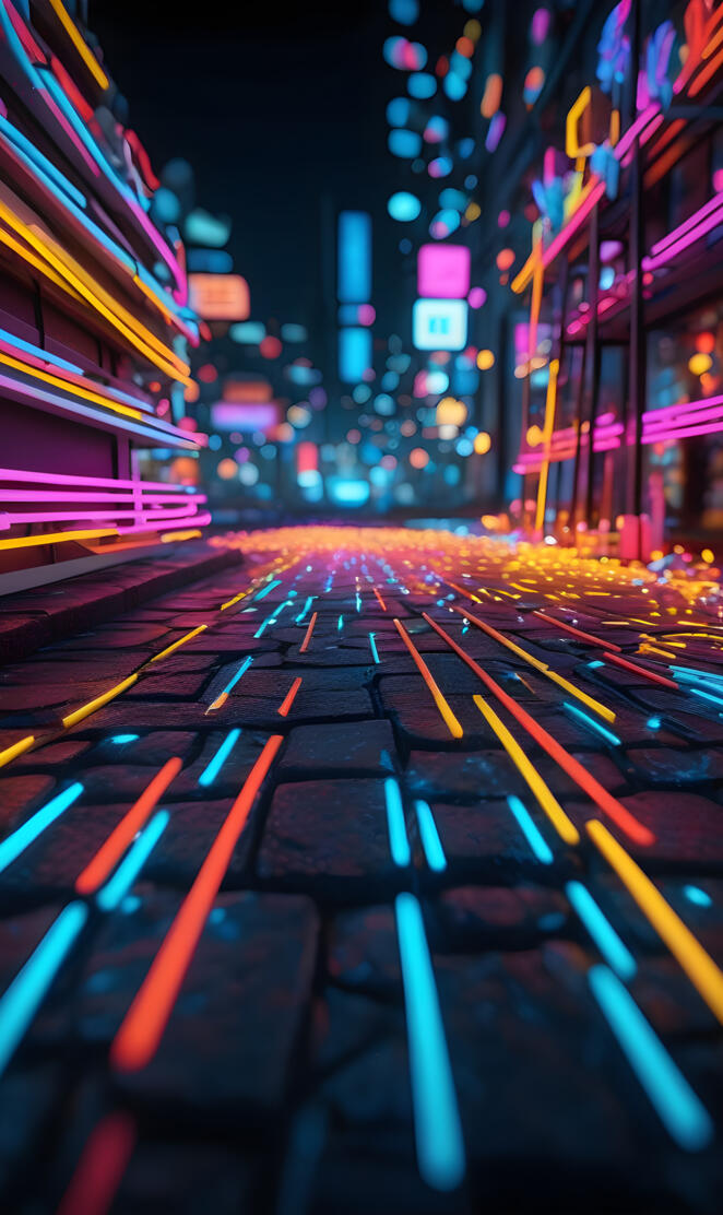 a city street at night