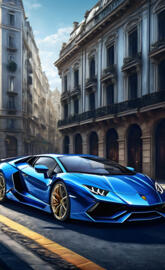 Lamborghini Sapphire Blue Diamond cut