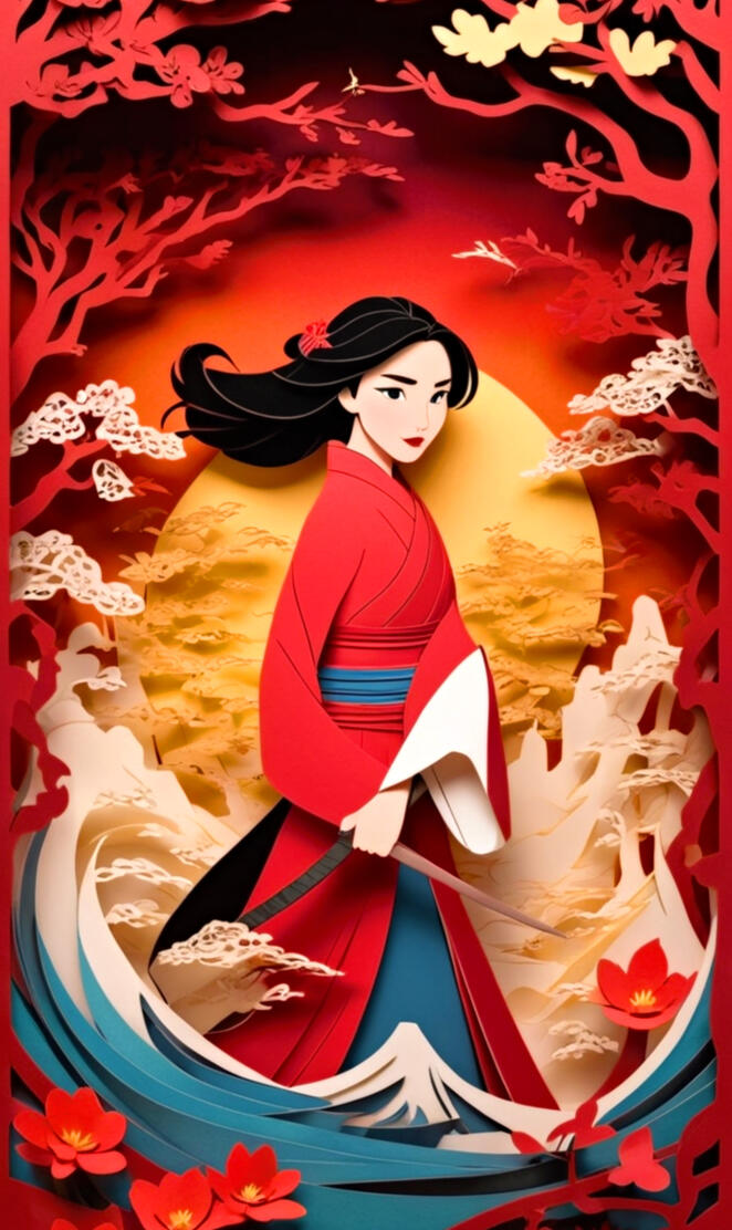 Papercut Masterpiece: Mulan's Heroic Journey Brought to Life
