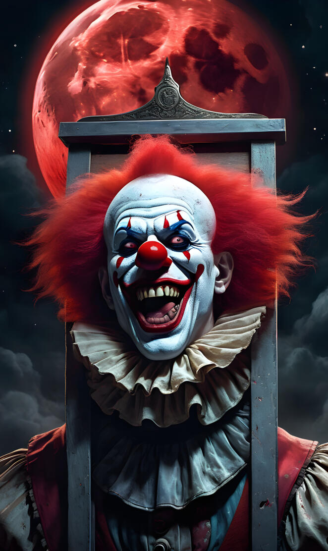 scary clown of death moon