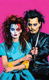 a man and woman with face paint