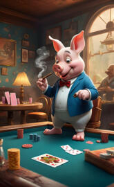 porky pig waiting on his cut