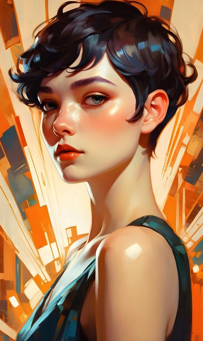 Young Lady with a cute pixie cut