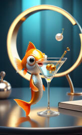 a fish in a fish bowl