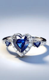 Sapphire Diamond Heart Promise Ring