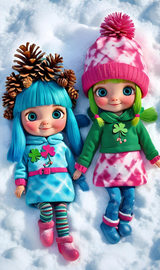 cute clover pinecone dolls