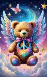 a teddy bear with a unicorn horn