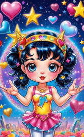 a cartoon girl with a crown