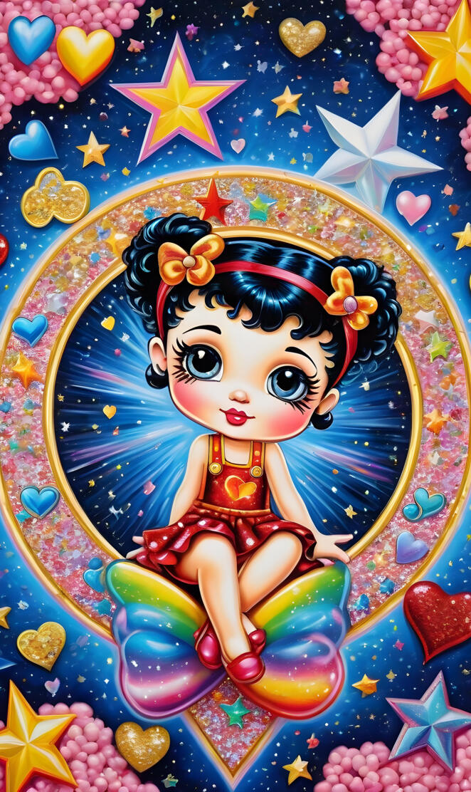 a girl sitting on a colorful blanket