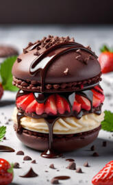 Chocolate Fudge Berry Macaroon