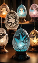 glass Easter eggs