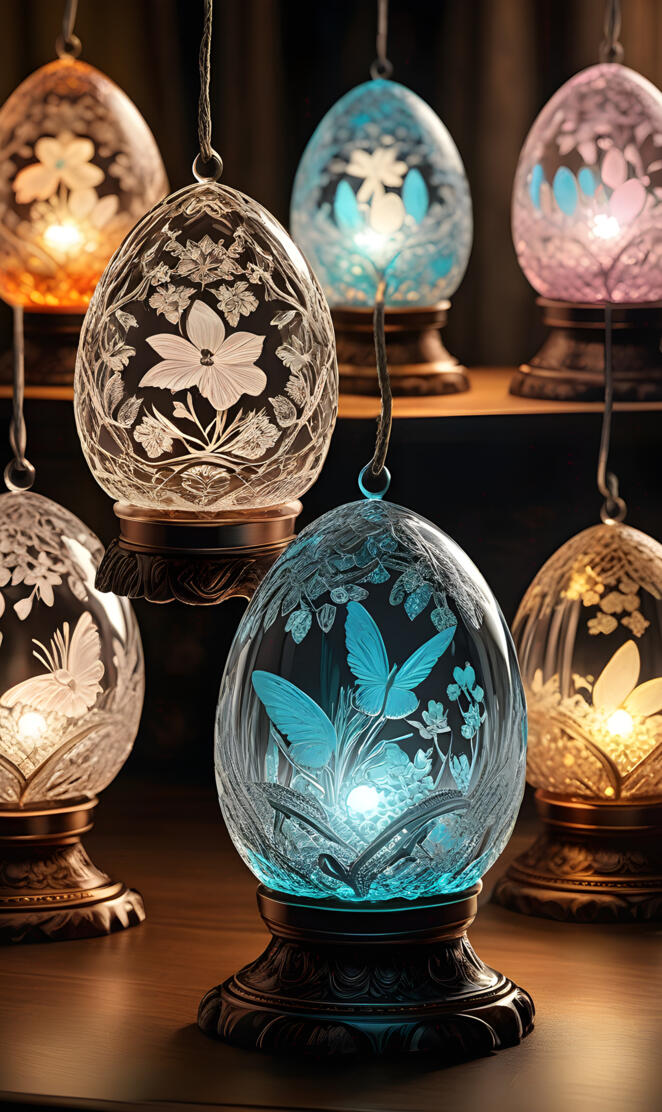 glass Easter eggs
