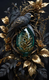 a bird with a helmet