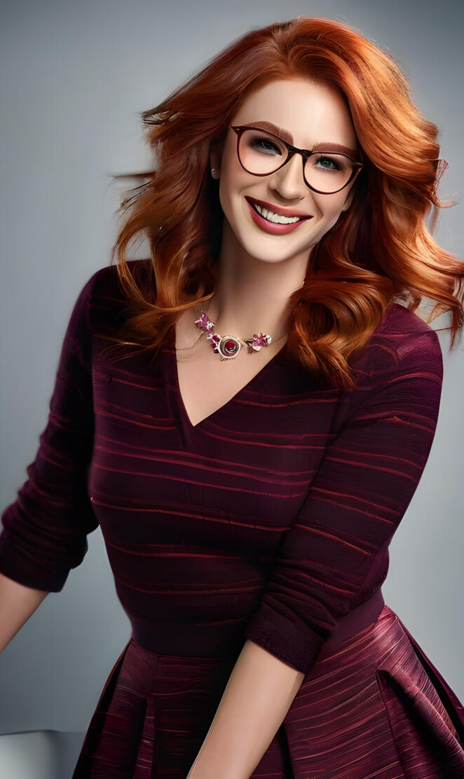 a woman wearing glasses