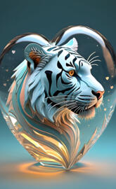 a lion in a glass ball