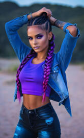 a person with the arms raised