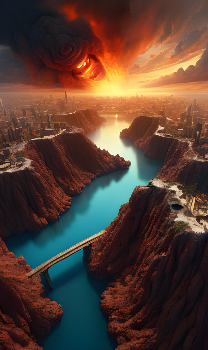 a river flowing through a canyon