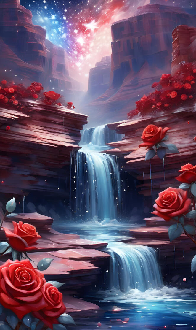 a fountain with flowers