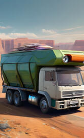 truck parked in front of a canyon