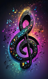 treble cleft with notes