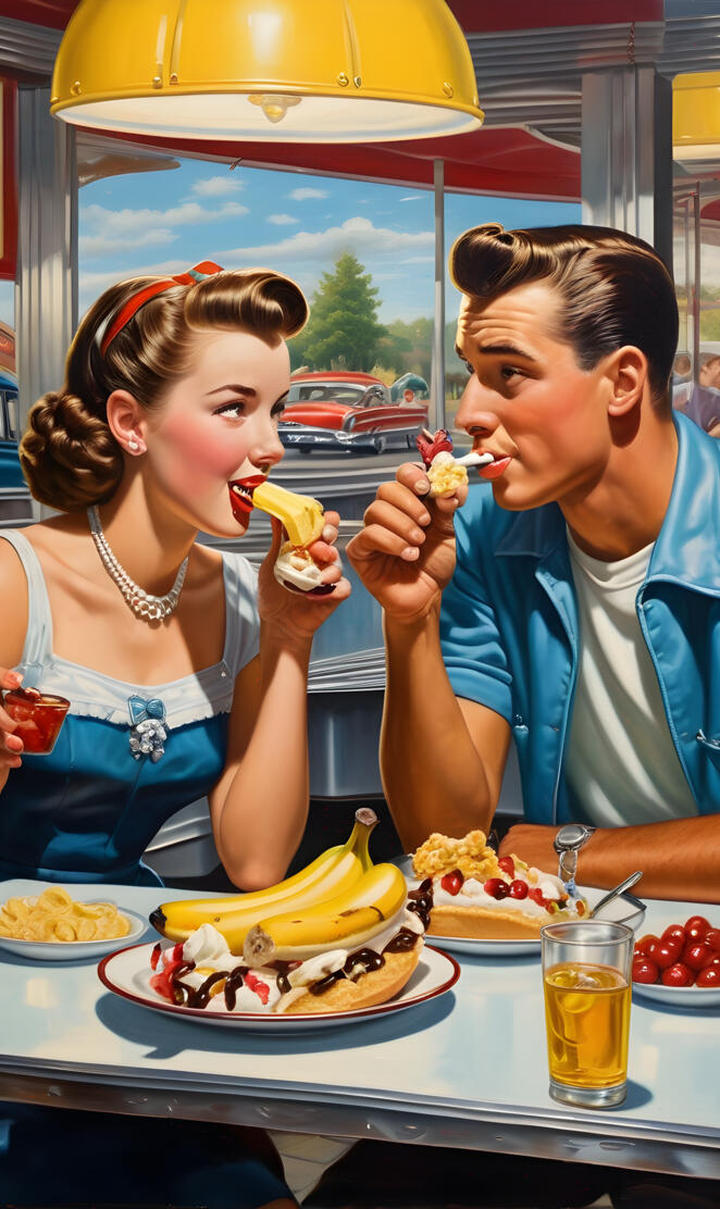 a young couple enjoying their meal