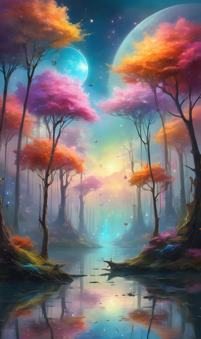 River to the moonlit abyss