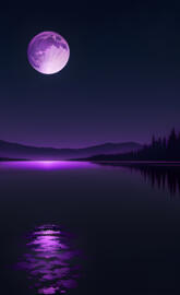 Purple Moonlit Lake