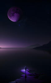 Purple Moonlight Lone Space Explorer