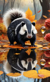 a couple of animals in a pond